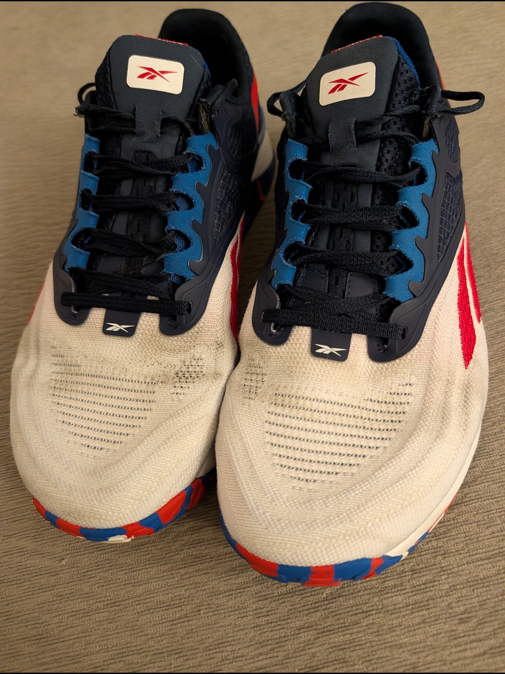Reebok Men’s Lightweight Running Shoes - White/Navy/Red